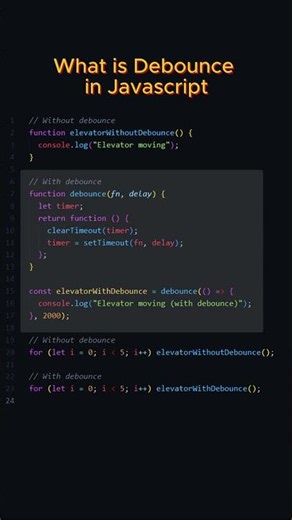 Learn JavaScript Debounce Fast ⏱️ | Elevator Analogy