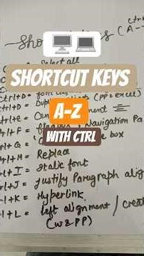 shortcut keys from a to z computer with ctrl button
