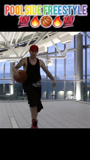 Basketball tricks At the pool 💯🔥🏀 #conmanbasketball #basketball #nba #ballislife