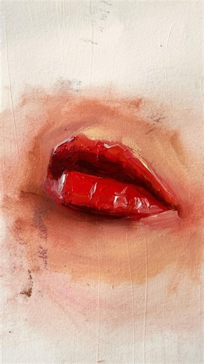 Fun Painting Exercise: Lips with Thick Paint