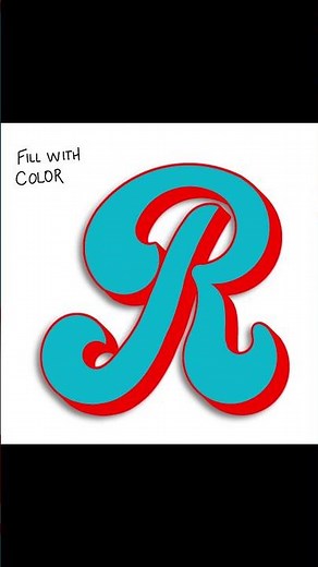 Procreate tutorial - 3D letters (YouTube #shorts)