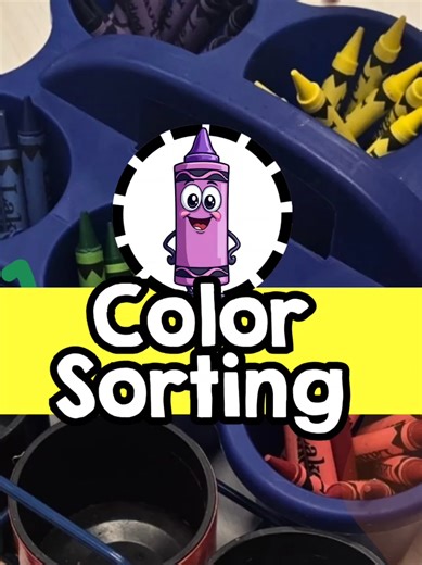 SORTING MATTERS 🖍 Sorting crayons requires children to pick up, grasp, and place objects one at a time. This strengthens the small muscles in their hands and fingers, which are important for later writing, cutting, and self-help skills. #sorting #selfhelp #earylearning #colorrecognition #preschool