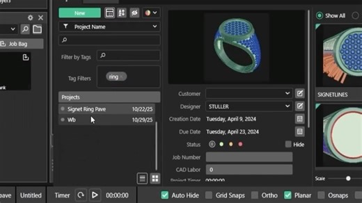 Gemvision LLC | Jewelry Cad Software on Instagram: "#MatrixGoldUpdate Project Manager Tags—The latest MatrixGold 3.11 update introduces a tagging system for projects. Add custom tags when saving your designs (wedding bands, collections, rings, and more), then filter projects instantly to find exactly what you need—when you need it. Learn more here: https://bit.ly/4i5TAvQ Why it matters: Less searching. More designing. Faster workflows. #jewelrydesign #jewelry #design #jewellery #rhino3d #jewelry