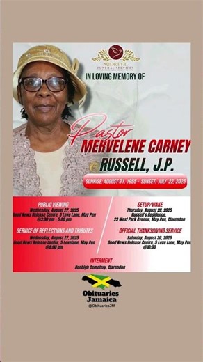 | Funeral Service Announcement #obituariesjm #jamaica #jm