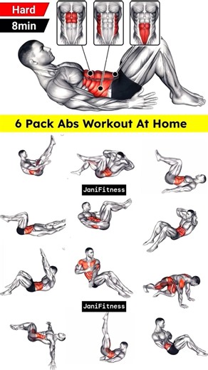 🔥 6 Pack Abs Workout At Home - 8 Min Hard Challenge #absworkout #sixpack #fitnesschallenge