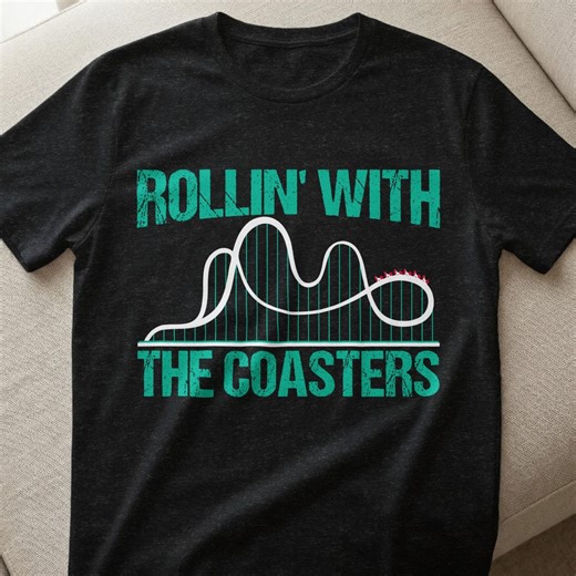 Rollin With The Coasters png, Roller Coaster Shirt Design, Theme Park Sublimation Design, Amusement Ride png, Instant Download png, dtf