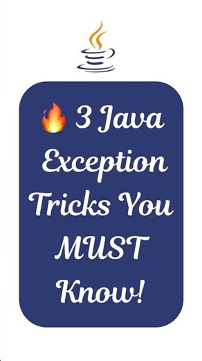 3 Java Exception Handling Concepts You Must Know 🚀 #java #shorts
