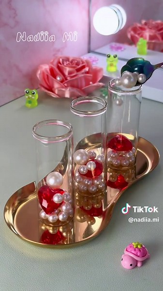 POV: you made a candle that looks like tiny jewelry. ❤️✨ #candletok #diy #asmr #handmade #craft