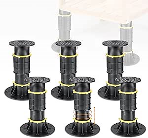 6 PCS Bed Support Legs, 8.66-13.38in Adjustable Bed Legs Replacement, Bed Frame Support Legs, Bed Slats Support Leg Bed Support Reinforcement Parts Bed Frame Center Support