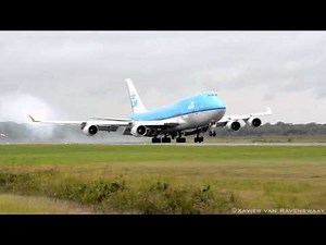 KLM Boeing 747-400 landing at Johan Adolf Pengel International airport