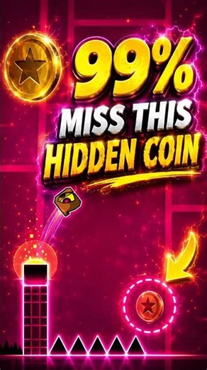 99% Miss This Hidden Coin 🤯 | Geometry Dash 2.2 #shorts #geometrydash #erroryt