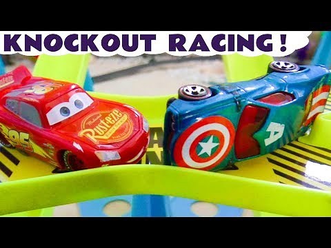 Cars Lightning McQueen Impact Zone Knockout Racing With The Funlings