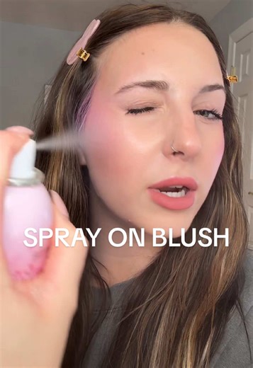 ok spray on blush is now a thing and i am obsessed?! Airbrush blend in seconds. Using shade lavender. Lasts all day. WOW! @UCANBE #ucanbe #blush #airbrushmakeup #sprayblush #tiktokshopcreatorpicks