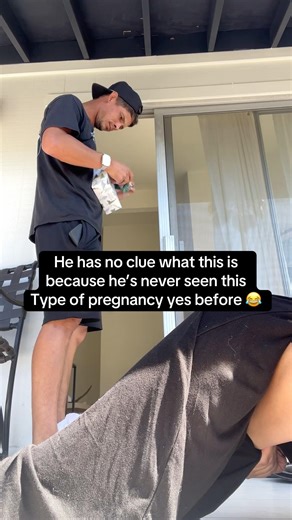 Surprised my husband with a positive pregnancy test 😂👶🏼