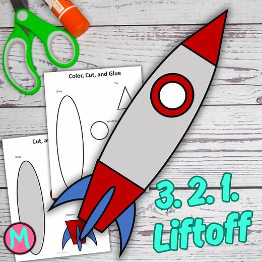 Printable Rocket Craft Template for Kids: Cut & Glue Activity (digital Download) - Etsy
