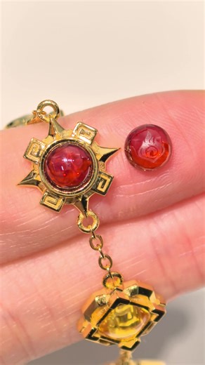 Work in progress ✨ We’re still refining our Genshin Vision bracelet design. With some of the darker stones, the inner emblem doesn’t show through clearly — so we’re exploring the option of engraving the pattern directly onto the surface instead. Still testing different approaches to find the best final version. More updates soon 💫 #GenshinImpact #Vision #VelnicStudio #GameInspiredJewelry #WIP