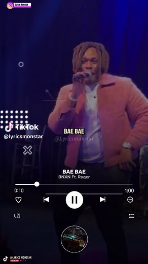 Bae Bae - BNXN Ft. Ruger (Lyrics Video) | Afrobeat Live Performance