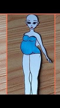 🍒Paperdiy 🍒Making paper pregnant mother clothes tutorial, #116 #shorts #youtubeshorts #shortfeed