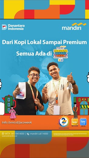 Bank Mandiri on Instagram: "Siapa yang setuju experience di Mandiri JACOWEEK 2025 itu beda banget?! 💫 Dari explore lebih dari 250 brand kopi pilihan, matcha yang autentik & teh lokal yang wangi, sampai berbagai aktivitas menarik yang bikin perayaan satu dekade Mandiri JACOWEEK seru banget! ☕🍵 📍 ICE BSD, Hall 3–3A | 31 Oktober – 2 November 2025 Yuk, jangan lewatkan hari terakhir Mandiri Jakarta Coffee Week 2025! Ajak teman dan keluarga kamu ya! ✨ Info lengkap: bmri.id/jacoweek Bank Mandiri ber