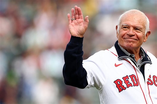 Joe Castiglione, voice of Red Sox radio, honored at final game as Boston reaches .500