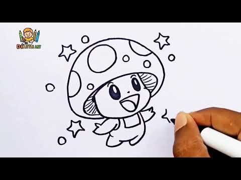 How to Draw Mushroom Man Step by Step | Easy Mushroom Man Cartoon Drawing for Kids
