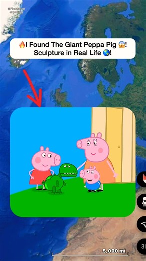 🔥 I Found Strange Peppa Pig Sculpture in Real Life On Google Earth 🌍! #shorts #findwouldexploring