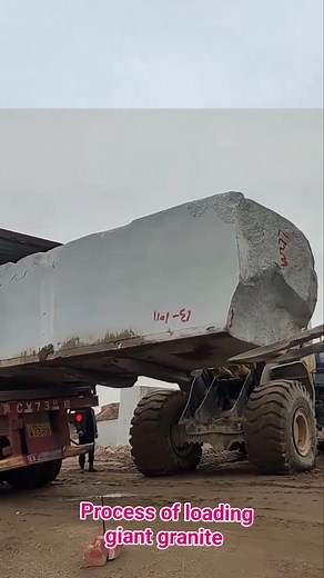 Process of loading giant granite #process #Loading #granite #container #loader | Allan Plaza