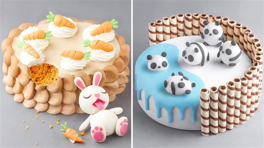 How to Make Bunny & Panda Cakes 🐰🐼 | Satisfying Decorating Tutorial