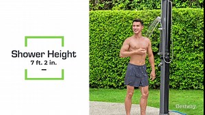 Bestway Flowclear SolarFlow 9 Gal Solar-Heated Outdoor Shower | Portable, Outside Shower Station Fixture | Great for Camping, Pool Area, Beach House