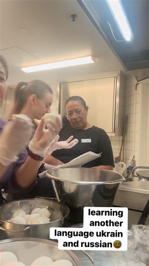 bibo jud pag kami ang mag uban😅 learning new language is not easy🙄 #atwork #lateupload #KitchenLife #facebookreel #facebookpost #facebookreelsviral #highlights | Joyce Salomonsson