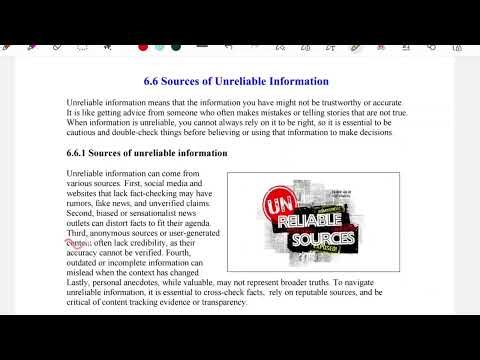 11th Computer | 6.6 Source of unreliable information | NBF