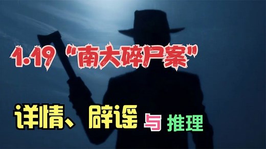 再度深聊“南大碎尸案”，区域内挨个人排查！为何就找不到凶手？