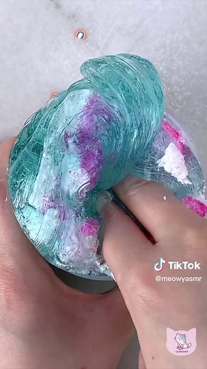 DIY Clay Slime with Hearts and Rainbow Fimos | Slime ASMR