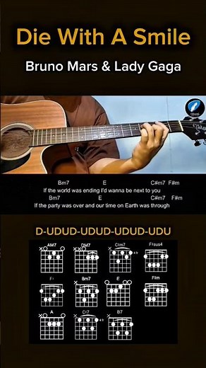 Die With A Smile - Bruno Mars & Lady Gaga | Guitar Chords Tutorial #diewithasmile