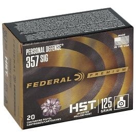 Federal Premium HST .357 Sig Ammo 125gr JHP 20 Rounds