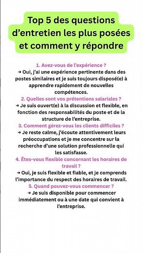Top 5 des questions d’entretien les plus posées et comment y répondre