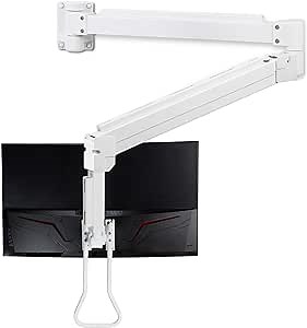 AVLT Medical Grade 17.6 lbs Monitor Wall Mount for 17 to 32inch Screen on 74" Long Extension Full Motion Height Adjustable Arm - for Healthcare, Home, Office, & Maintenance Area