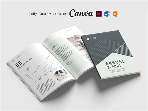 Annual Report Template: Project Report, Case Study Flyer, Business Proposal, Corporate Brochure Design - Etsy