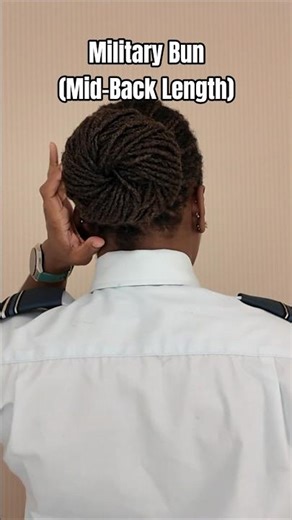 Military Bun Tutorial for Mid-Back Length Locs (Updated)