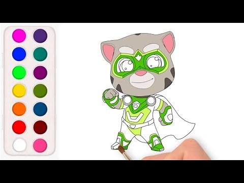 How to draw and color Talking Tom Hero Dash #TomRun #TomHeroDash #TalkingTomAndFriends
