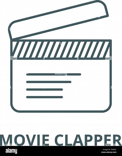 Movie clapper vector line icon, linear concept, outline sign, symbol Stock Vector Image & Art - Alamy