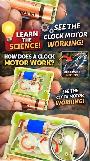 See How a Clock Motor Works in Real Life ⏱️ | Full Explanation