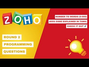 Zoho Round 2 Programming Question: Number to Words (0-999) || Tamil