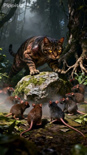 What would happen if a cat fought ten mice? #Cat #ai
