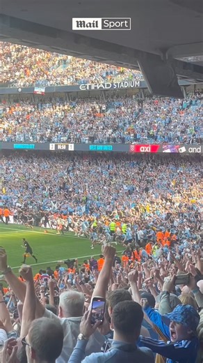 Manchester City fans storm the pitch after winning the Premier League title 😲🎉 | Daily Mail Sport