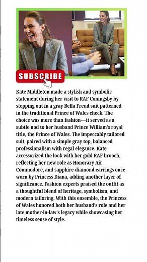 Princess Kate Stuns in Bella Freud Prince of Wales Check Gray Suit KateMiddleton #PrincessKate