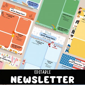 Editable Classroom Newsletter Templates for Weekly/monthly Parent Communication | Editable Teacher Newsletter for Kindergarten - Etsy Canada