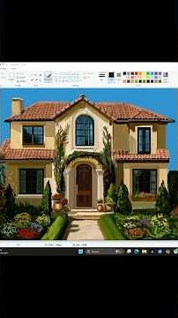 Brick by brick, painting a house from scratch in Microsoft Paint #art #microsoftpaint #brickbybrick