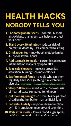 583 reactions · 218 shares | HEALTH HACKS FOR LONGEVITY #holistichealth #holistic #wellness #wellnessjourney #healthylifestyle | Holistic Magazine | Facebook
