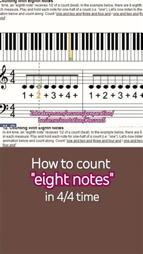 How to count "1/8 Notes" in 4/4 time